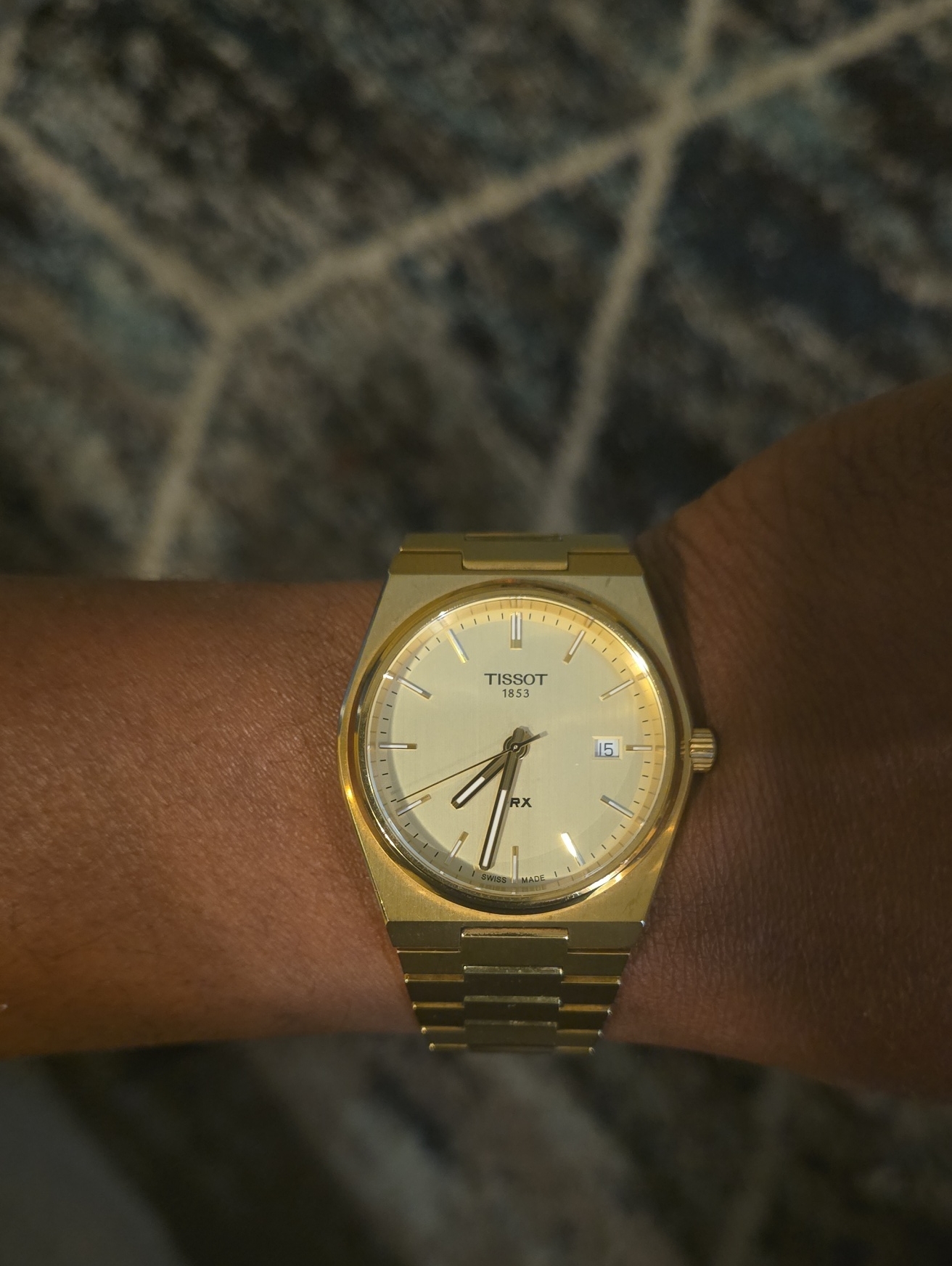 Tissot Gold-Tone Integrated Bracelet Watch With Champagne Dial